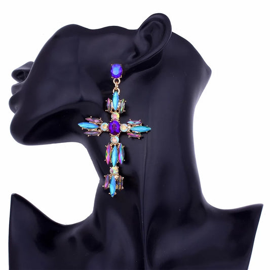 GLAM CROSS EARRINGS