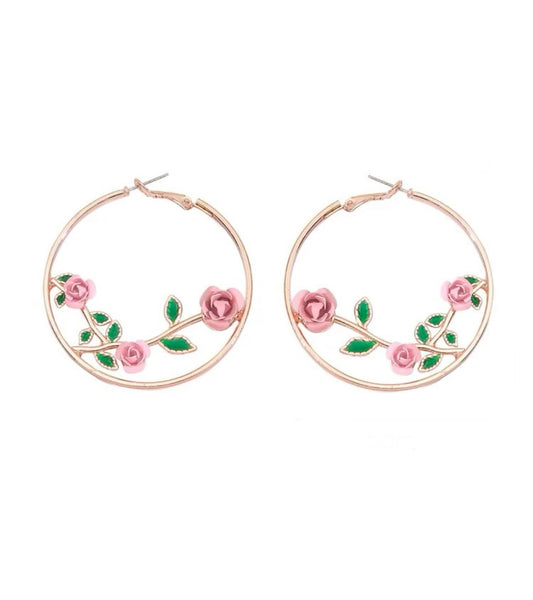 CAMELLIA HOOP EARRINGS