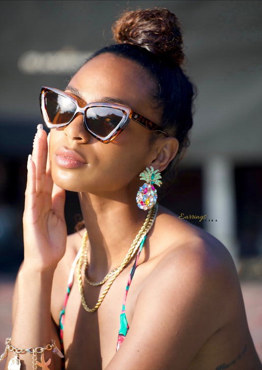 PINEAPPLE STATEMENT EARRINGS