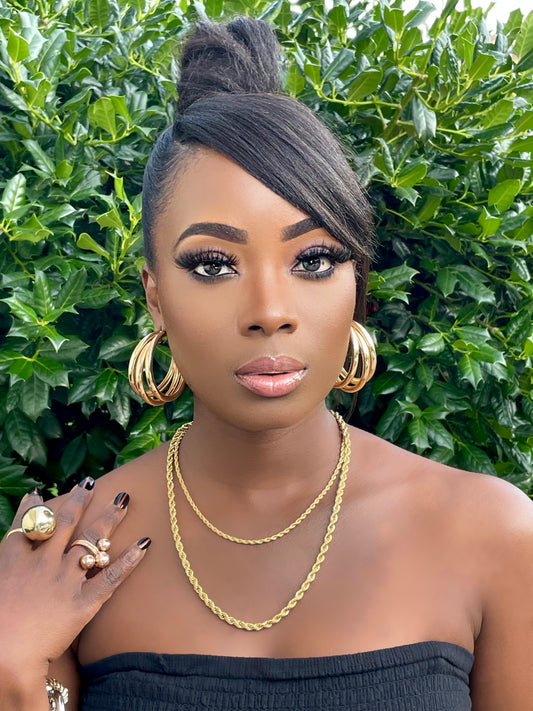 TRIFECTA HOOP EARRINGS (LARGE )