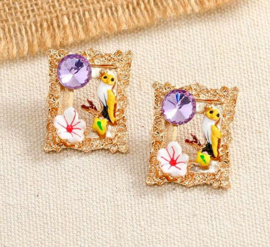 PICTURE FRAME STUD EARRINGS