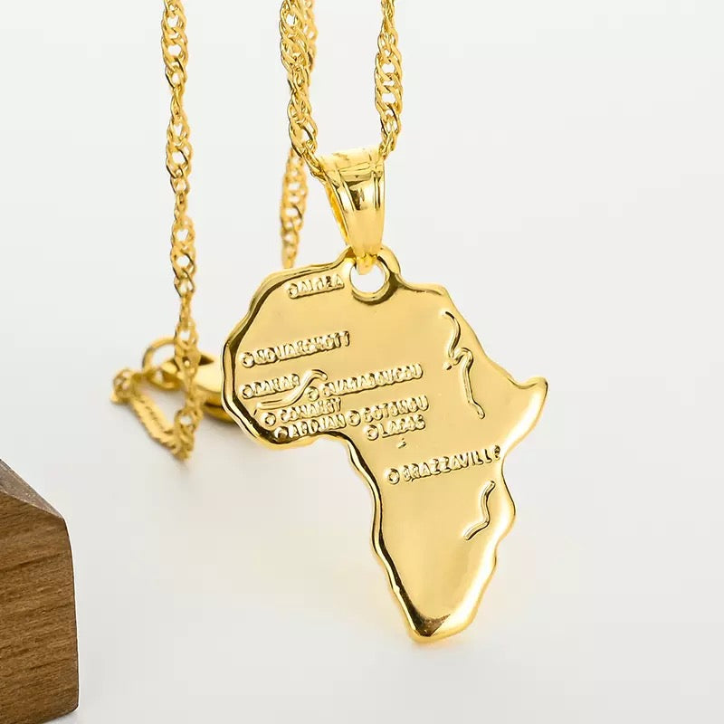 MAMA AFRICA MAP NECKLACE