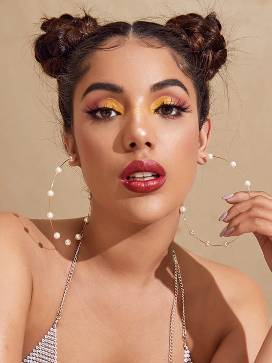 PEARL HOOP EARRINGS