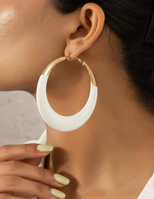 TWO TONE HOOP EARRINGS (WITH IMPERFECTIONS)