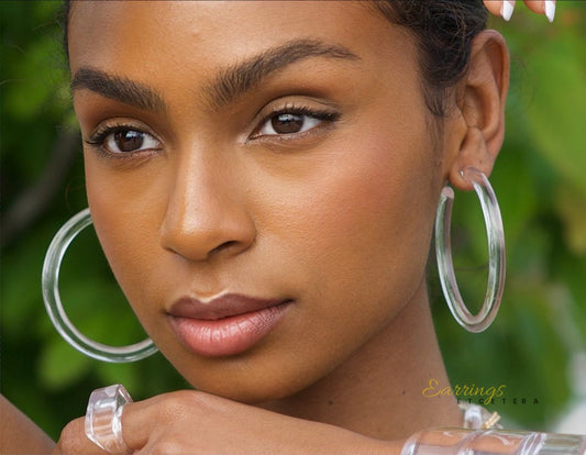 CLEAR HOOP EARRINGS