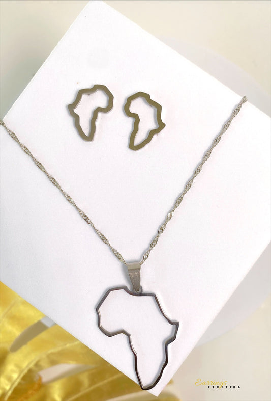 MAMA AFRICA OUTLINE NECKLACE SET