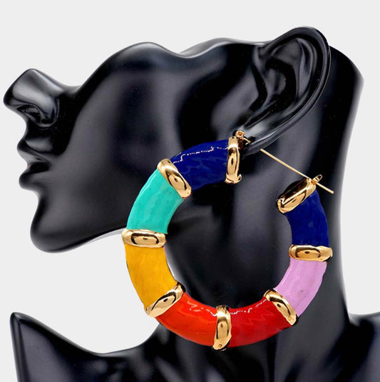 ENAMEL BAMBOO HOOPS
