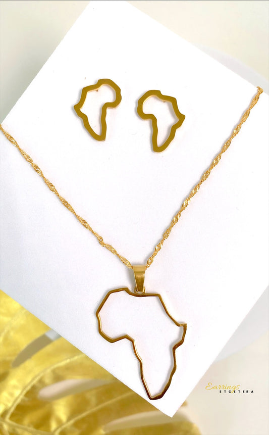 MAMA AFRICA OUTLINE NECKLACE SET