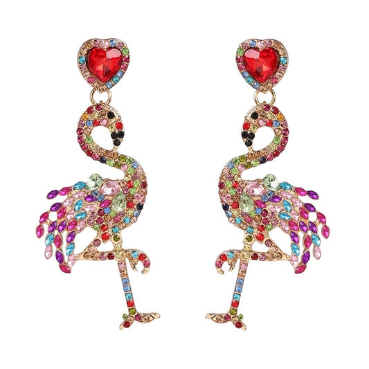 VIBRANT FLAMINGO STATEMENT EARRINGS