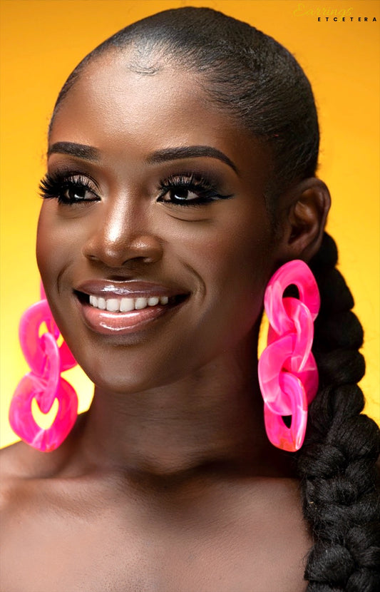 LINKED ACRYLIC DROP EARRINGS