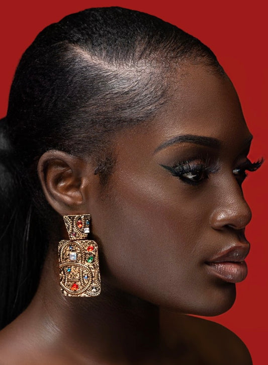 MULTI GEM STATEMENT EARRINGS