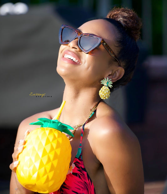PINEAPPLE STATEMENT EARRINGS