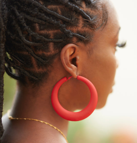 SCARLET HOOP EARRINGS