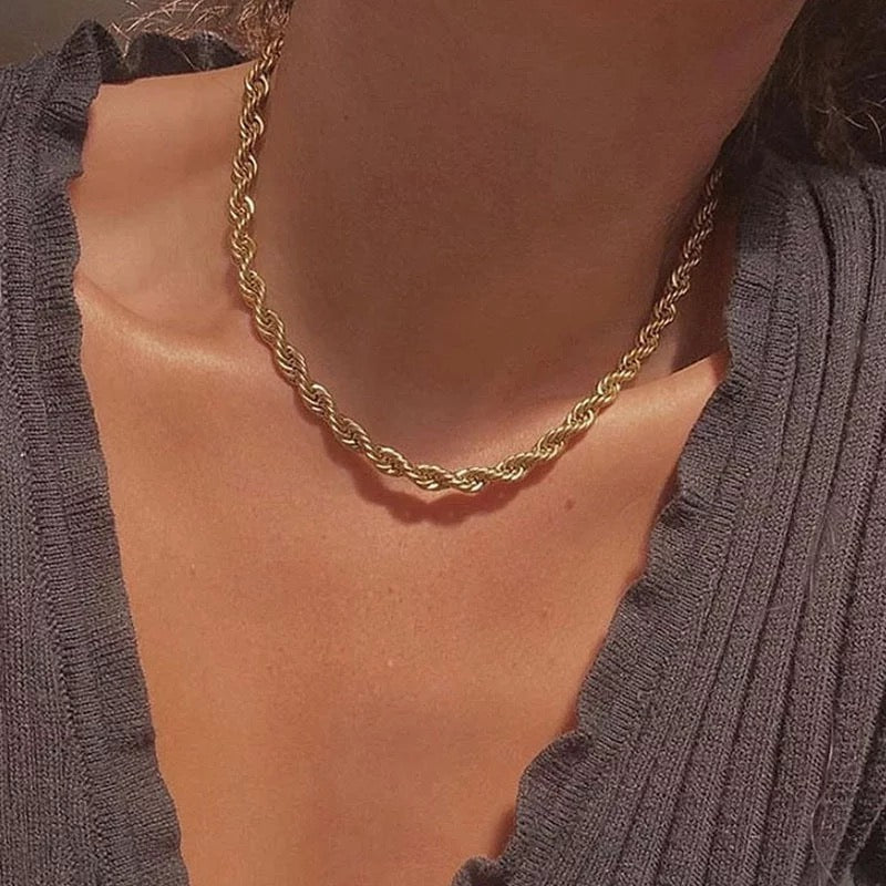 TWISTED ROPE CHAIN(THICK) – Earrings Etcetera