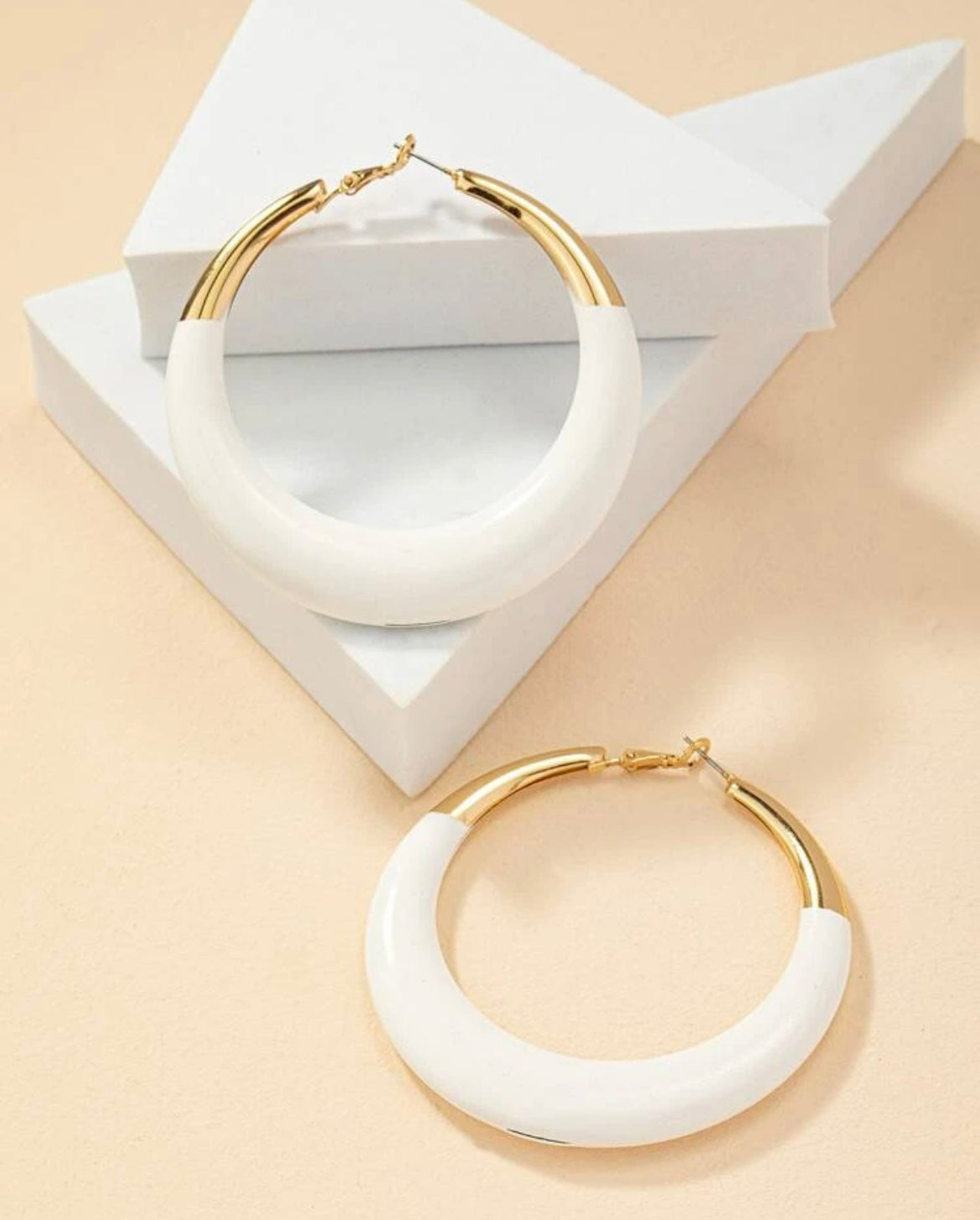 TWO TONE HOOP EARRINGS (WITH IMPERFECTIONS)