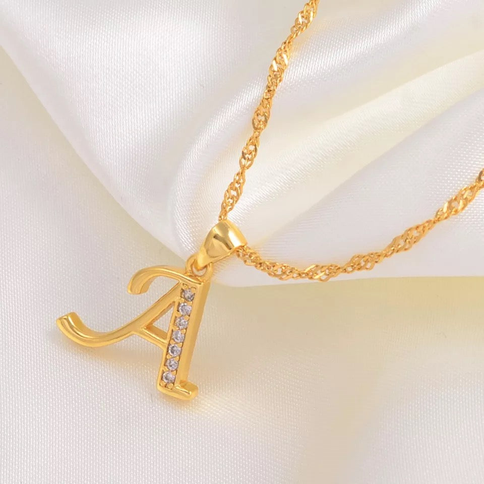 STAINLESS STEEL INITIAL NECKLACE (60cm)